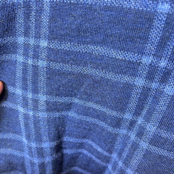 Brooks Brothers Blue Grid Pattern Extra Fine Merino V-Neck Sweater Vest Size XL - Picture 6 of 10